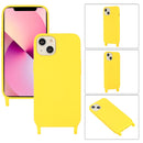 For iPhone 13 Pro Crossbody Lanyard Elastic Silicone Phone Case (Yellow)