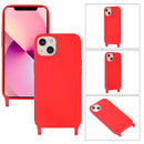 For iPhone 13 Pro Crossbody Lanyard Elastic Silicone Phone Case (Red)