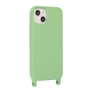 For iPhone 13 Pro Crossbody Lanyard Elastic Silicone Phone Case (Matcha Green)