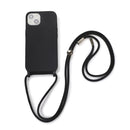 For iPhone 12 / 12 Pro Crossbody Lanyard Elastic Silicone Phone Case(Black)