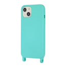 For iPhone 12 / 12 Pro Crossbody Lanyard Elastic Silicone Phone Case(Blue)