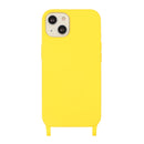 For iPhone 12 / 12 Pro Crossbody Lanyard Elastic Silicone Phone Case(Yellow)