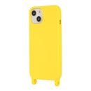 For iPhone 12 / 12 Pro Crossbody Lanyard Elastic Silicone Phone Case(Yellow)