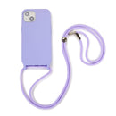 For iPhone 12 / 12 Pro Crossbody Lanyard Elastic Silicone Phone Case(Purple)