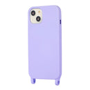 For iPhone 12 / 12 Pro Crossbody Lanyard Elastic Silicone Phone Case(Purple)