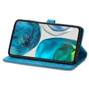 For Motorola Moto G52 Mandala Flower Embossed Horizontal Flip Leather Phone Case(Blue)