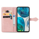 For Motorola Moto G52 Mandala Flower Embossed Horizontal Flip Leather Phone Case(Rose Gold)