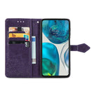 For Motorola Moto G52 Mandala Flower Embossed Horizontal Flip Leather Phone Case(Purple)