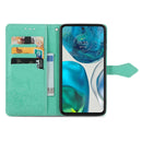 For Motorola Moto G52 Mandala Flower Embossed Horizontal Flip Leather Phone Case(Green)