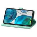 For Motorola Moto G52 Mandala Flower Embossed Horizontal Flip Leather Phone Case(Green)