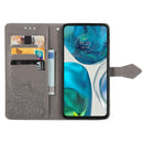 For Motorola Moto G52 Mandala Flower Embossed Horizontal Flip Leather Phone Case(Gray)