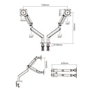 NORTH BAYOU NB G32 Aluminum Alloy Dual Monitor Mount Gas Spring Arm Full Motion Holder for 22- 32 inch LCD LED
