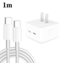 PD 35W Dual USB-C / Type-C Ports Charger with 1m Type-C to Type-C Data Cable, US Plug