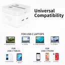 PD 35W Dual USB-C / Type-C Ports Charger with 1m Type-C to Type-C Data Cable, UK Plug