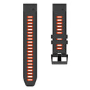 For Garmin Fenix 7X 26mm Silicone Sports Two-Color Watch Band(Black+Red)