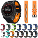 For Garmin Fenix 7X 26mm Silicone Sports Two-Color Watch Band(Black+Red)