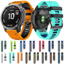 For Garmin Fenix 7X 26mm Silicone Sports Two-Color Watch Band(Black+Red)