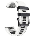 For Garmin Fenix 7X Solar 26mm Silicone Sports Two-Color Watch Band(White+Black)