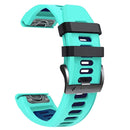 For Garmin Fenix 7X Solar 26mm Silicone Sports Two-Color Watch Band(Mint Green+Blue)