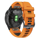 For Garmin Fenix 7X Solar 26mm Silicone Sports Two-Color Watch Band(Orange+Black)