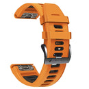 For Garmin Fenix 7X Solar 26mm Silicone Sports Two-Color Watch Band(Orange+Black)