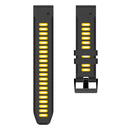 For Garmin Fenix 7X Solar 26mm Silicone Sports Two-Color Watch Band(Black+Yellow)