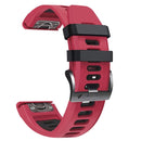 For Garmin Fenix 7X Solar 26mm Silicone Sports Two-Color Watch Band(Red+Black)