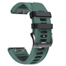 For Garmin Fenix 7X Solar 26mm Silicone Sports Two-Color Watch Band(Amy Green+Black)