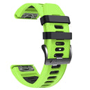 For Garmin Fenix 7X Solar 26mm Silicone Sports Two-Color Watch Band(Lime+Black)