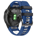 For Garmin Fenix 7X Solar 26mm Silicone Sports Two-Color Watch Band(Midnight Blue+White)