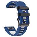 For Garmin Fenix 7X Solar 26mm Silicone Sports Two-Color Watch Band(Midnight Blue+White)