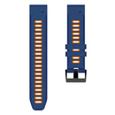 For Garmin Fenix 7X Solar 26mm Silicone Sports Two-Color Watch Band(Midnight Blue+Orange)
