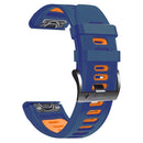 For Garmin Fenix 7X Solar 26mm Silicone Sports Two-Color Watch Band(Midnight Blue+Orange)