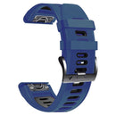 For Garmin Fenix 7X Solar 26mm Silicone Sports Two-Color Watch Band(Midnight Blue+Black)