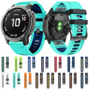 For Garmin Fenix 7X Solar 26mm Silicone Sports Two-Color Watch Band(Black+Grey)