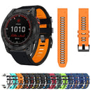 For Garmin Fenix 7X Solar 26mm Silicone Sports Two-Color Watch Band(Lime+Black)
