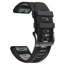For Garmin Fenix 5X 26mm Silicone Sports Two-Color Watch Band(Black+Grey)