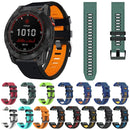For Garmin Fenix 5X 26mm Silicone Sports Two-Color Watch Band(Black+Grey)
