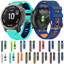 For Garmin Fenix 5X 26mm Silicone Sports Two-Color Watch Band(Black+Grey)