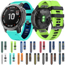 For Garmin Fenix 5X Plus 26mm Silicone Sports Two-Color Watch Band(Black+Grey)