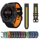 For Garmin Fenix 5X Plus 26mm Silicone Sports Two-Color Watch Band(Black+Grey)