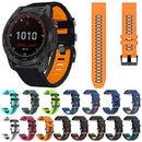 For Garmin Fenix 5 22mm Silicone Sports Two-Color Watch Band(Red+Black)