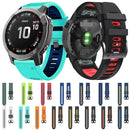 For Garmin Fenix 5 22mm Silicone Sports Two-Color Watch Band(Red+Black)