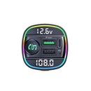 C22 Car Bluetooth 5.0 FM Transmitter LED Light Voltage Display QC 3.0 PD Charger