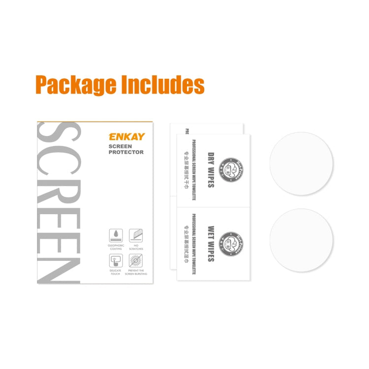 2 PCS For Garmin Forerunner 955 ENKAY 0.2mm 9H Tempered Glass Screen Protector Watch Film
