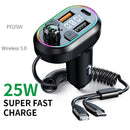 C29 Car Bluetooth 5.0 FM Transmitter Car MP3 Player Fast Charge U Disk Lossless Music Player