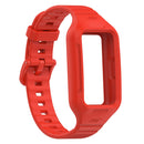 For Huawei Band 7 Solid Color Silicone Integrated Watch Band(Dark Red)