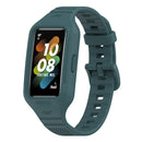 For Huawei Band 7 Solid Color Silicone Integrated Watch Band(Ink Blue)