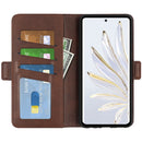 For Honor 70 Dual-side Magnetic Buckle Flip Leather Phone Case(Brown)