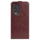 For Honor 70 R64 Texture Vertical Flip Leather Phone Case(Brown)